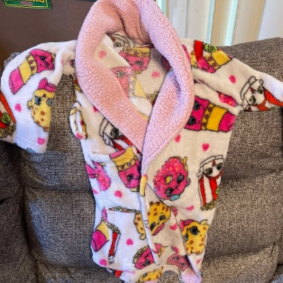 Childrens Girls Shopkins Bath Robe Size 6 - Picture 1 of 2